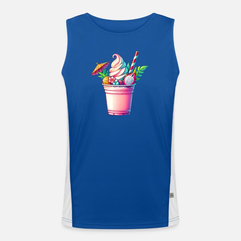 exotic fruity dreams:summer milkshake - Men's Functional Contrast Tank Top - royal/white