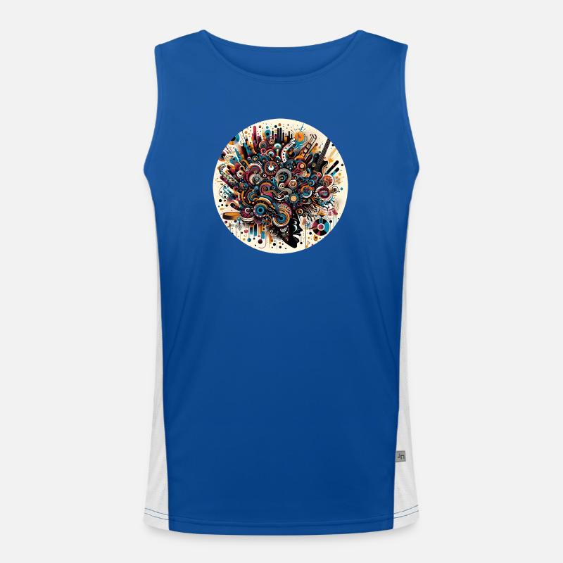 Afro Style Abstract Musical Explosion Men's Functional Contrast Tank Top 