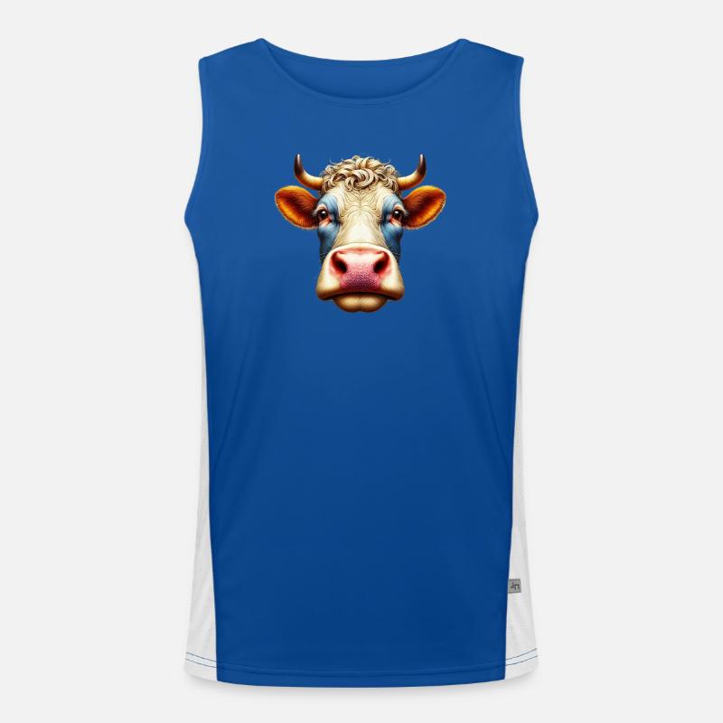Kuh Funktionelles Kontrast-Tank Top für Männer 