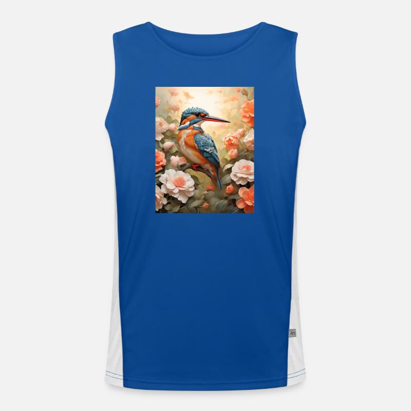 Martin-pêcheur dans une mer de fleurs Débardeur respirant contrasté Homme 