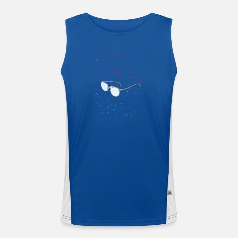 glasses in the space Funktionelles Kontrast-Tank Top für Männer 