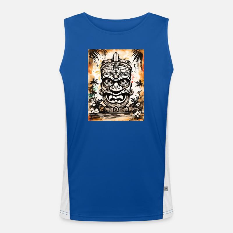 Masque Tiki Asie Art Débardeur respirant contrasté Homme 