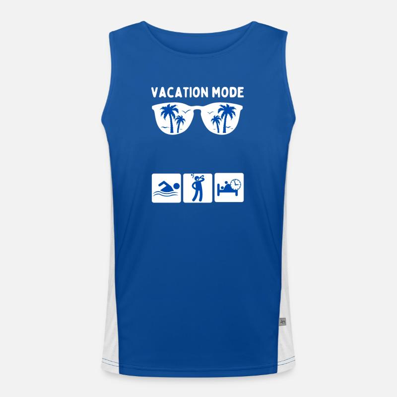 Vacation mode - Men's Functional Contrast Tank Top  - royal/white