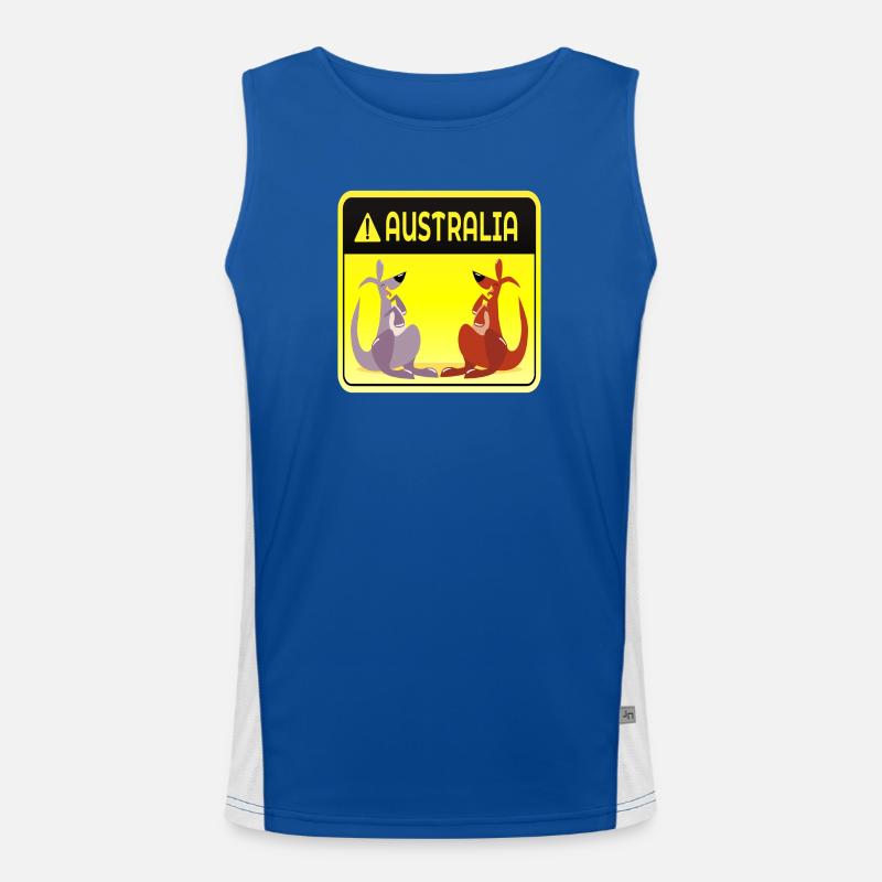 AUSTRALIA MARSUPIALS KANGAROO COUPLES Men's Functional Contrast Tank Top 
