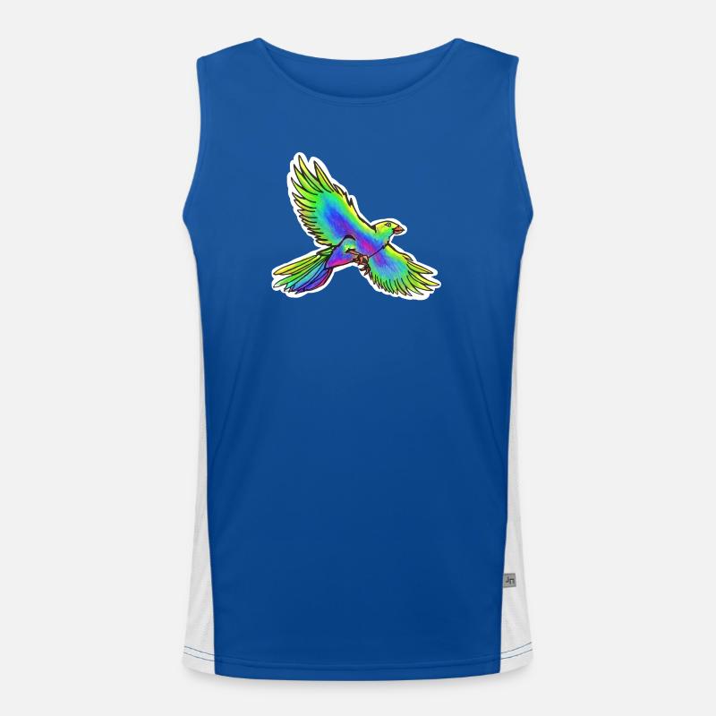 Paradies-Vogel (Gelb-Grün-Blau) Funktionelles Kontrast-Tank Top für Männer 