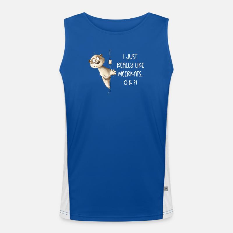 I Just Really Like Meerkats I Erdmännchen Funktionelles Kontrast-Tank Top für Männer 