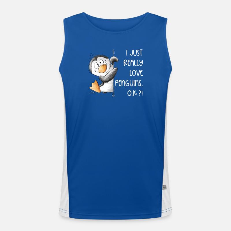 Pingouin Drolliger J’aime vraiment les pingouins Débardeur respirant contrasté Homme 