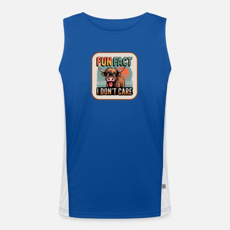 Fun Fact Kuh I Dont Care Funktionelles Kontrast-Tank Top für Männer 
