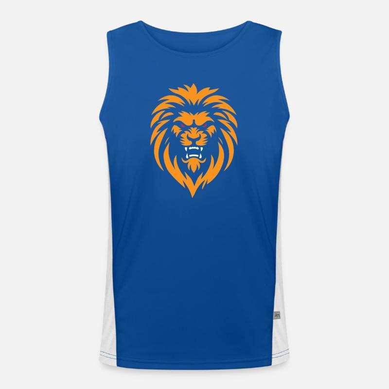 Wütender Löwe Funktionelles Kontrast-Tank Top für Männer 