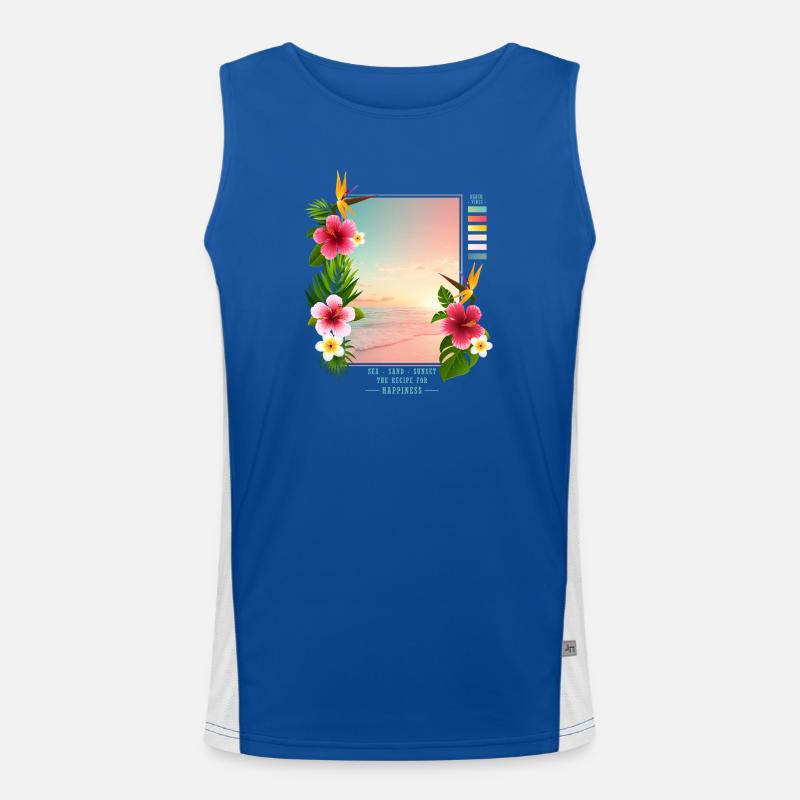 Mer - Sable - Coucher de soleil Débardeur respirant contrasté Homme 