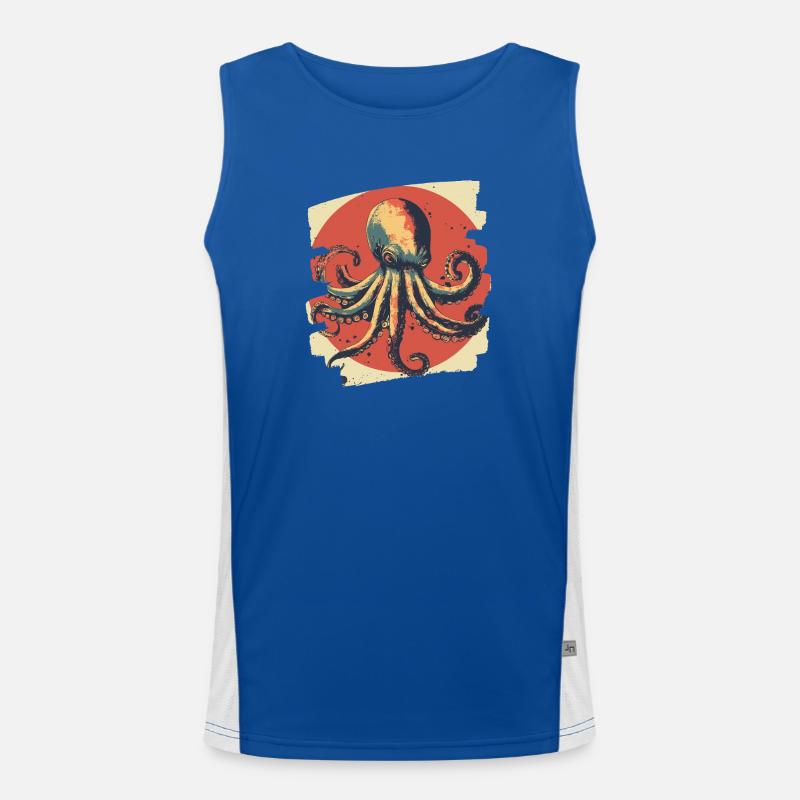 Octopus Octopus - Men's Functional Contrast Tank Top  - royal/white