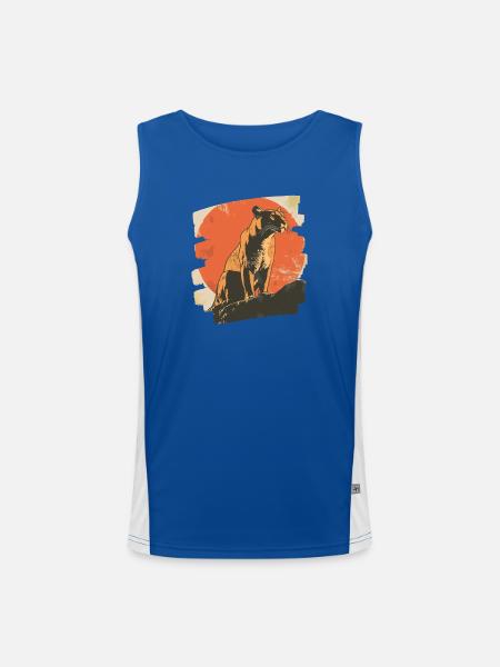 Lion from mountain Retro - Men's Functional Contrast Tank Top  - royal/white