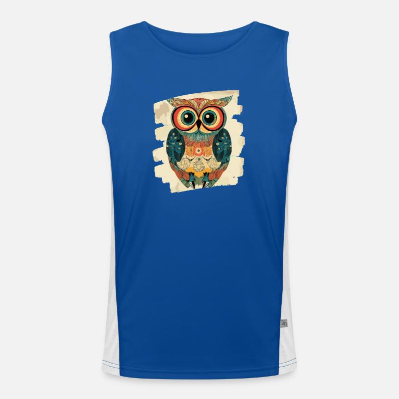 Owl - Men's Functional Contrast Tank Top - royal/white