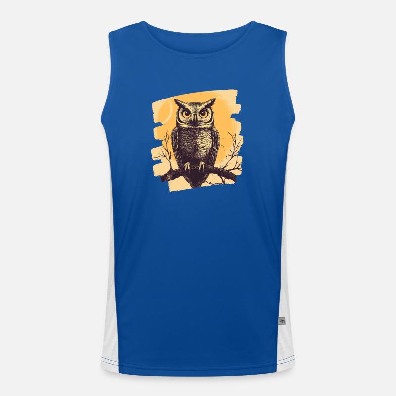 Owl - Men's Functional Contrast Tank Top  - royal/white