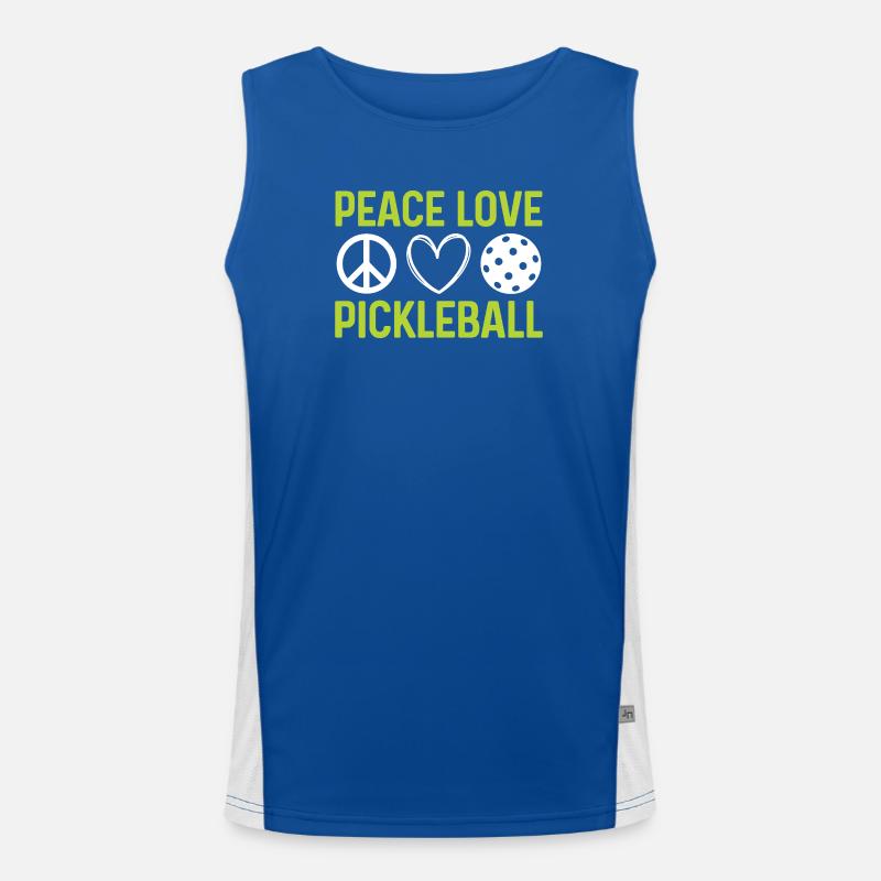 Peace Love Pickleball Débardeur respirant contrasté Homme 