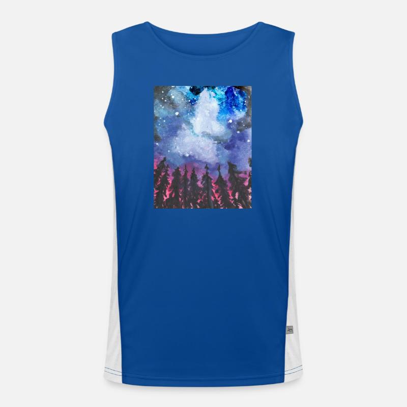 Forest at night Men's Functional Contrast Tank Top 