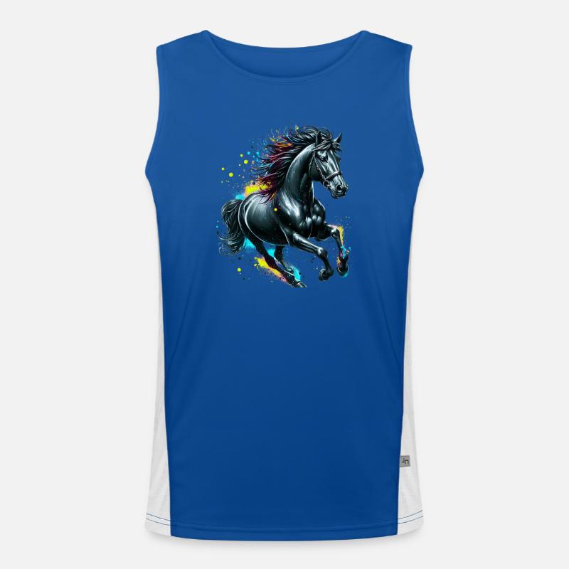 Pferd Funktionelles Kontrast-Tank Top für Männer 