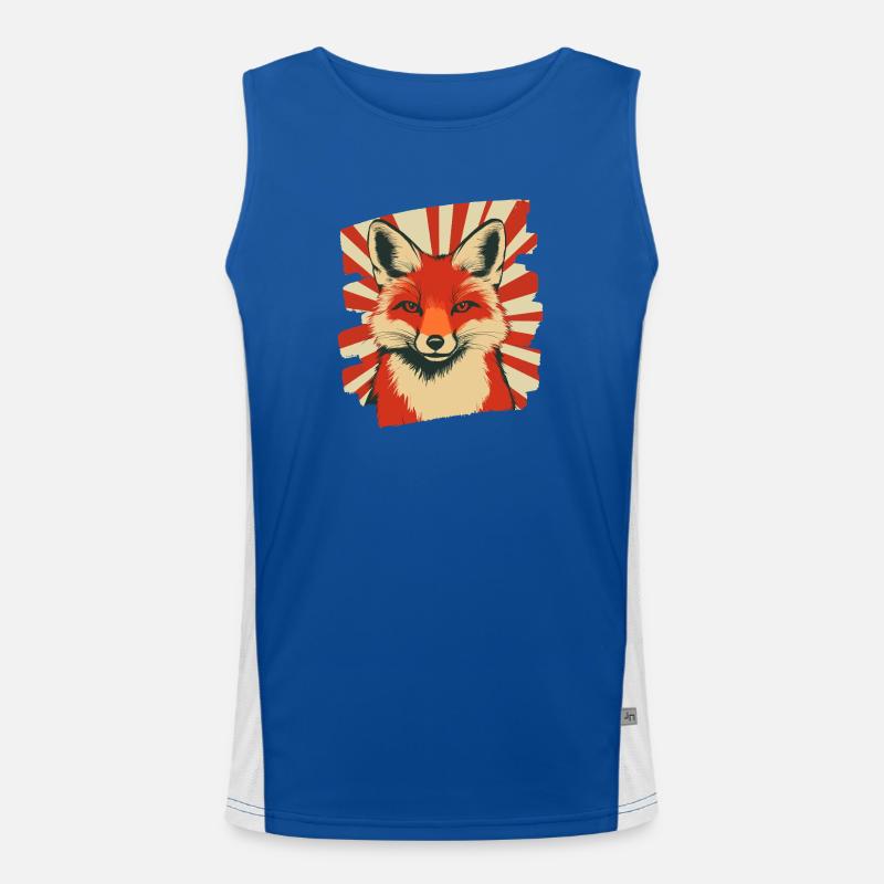 Fox Retro - Men's Functional Contrast Tank Top  - royal/white