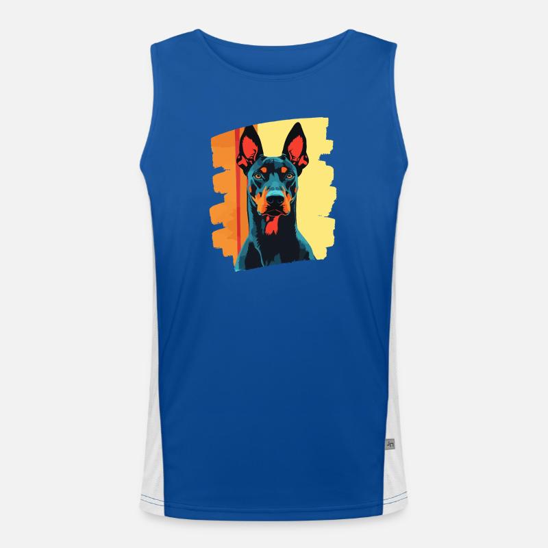 Dobermann Funktionelles Kontrast-Tank Top für Männer 