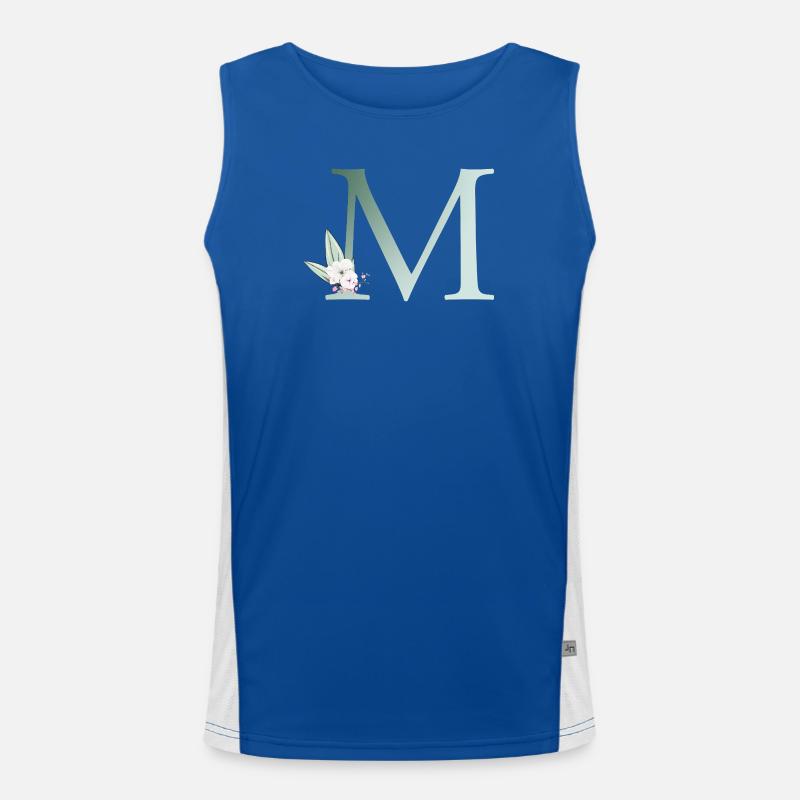 M Monogram, Floral, Personnalisable Débardeur respirant contrasté Homme 