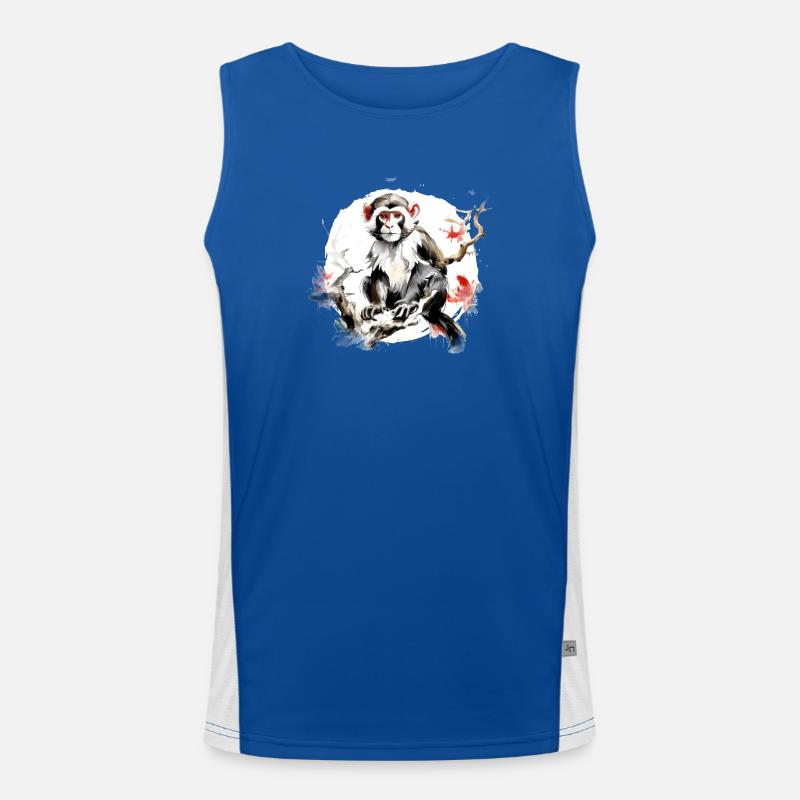 Chinesisches Sternzeichen Affe Funktionelles Kontrast-Tank Top für Männer 