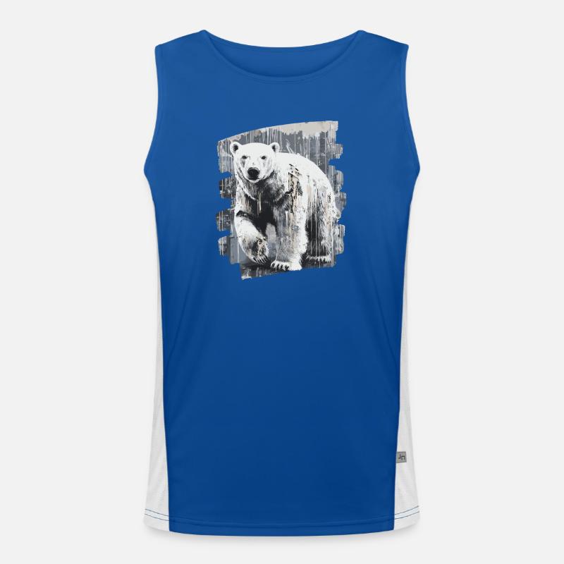 Eisbär Graffiti Sprayer Funktionelles Kontrast-Tank Top für Männer 
