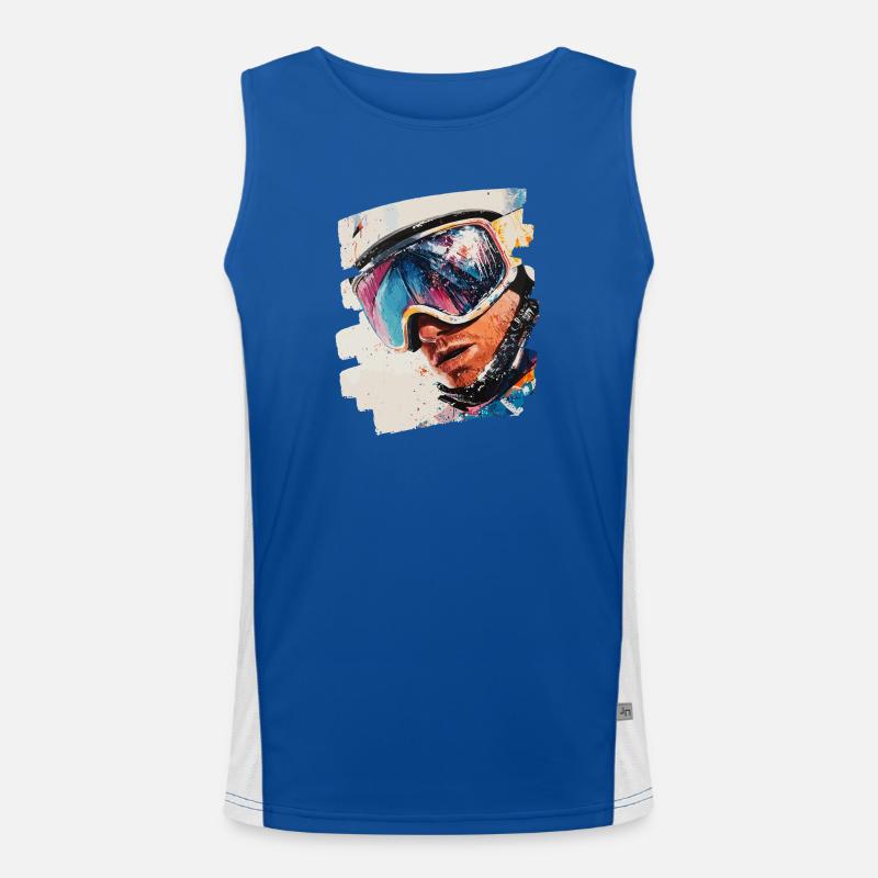 Snowboarder Pulverschnee Funktionelles Kontrast-Tank Top für Männer 
