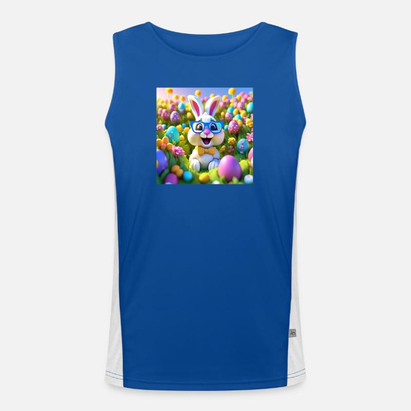 Easter, Easter, Happy Easter, Chocolate Eggs Men's Functional Contrast Tank Top 