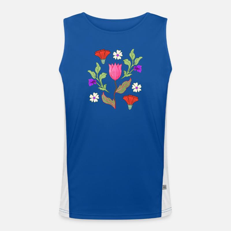 Tulip Bouquet Floral Pattern Men's Functional Contrast Tank Top 