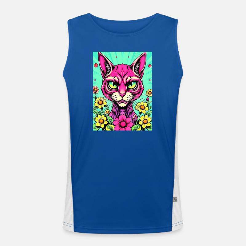 Pop Cat 1 Men's Functional Contrast Tank Top 