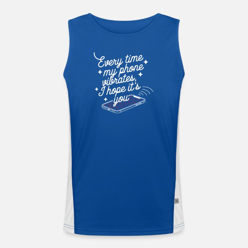 Simple Vibes - Conception de texte de téléphone propre avec des cœurs Débardeur respirant contrasté Homme 