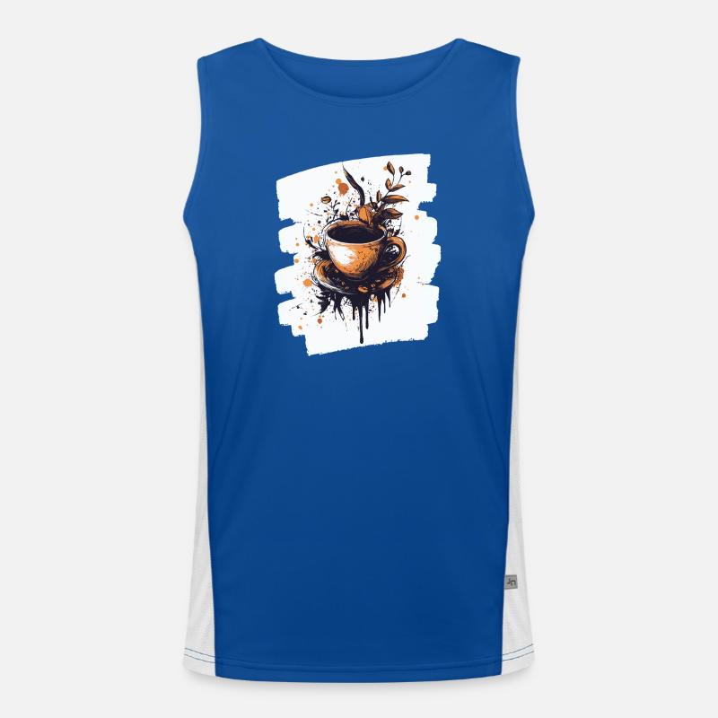 Kaffee Coffee Kaffeeliebhaber Funktionelles Kontrast-Tank Top für Männer 
