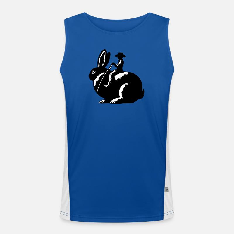 Rabbit Rider (only design - no outline, 2-Color) Men's Functional Contrast Tank Top 