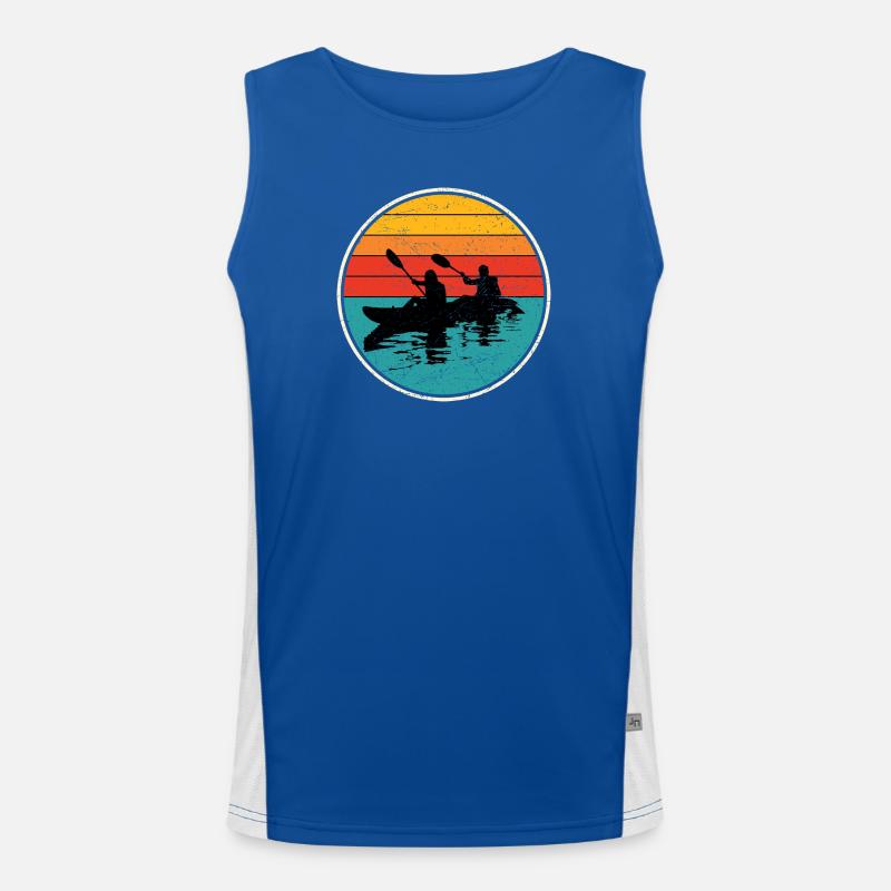 Sunset Kayak Duo Circle - Men's Functional Contrast Tank Top  - royal/white