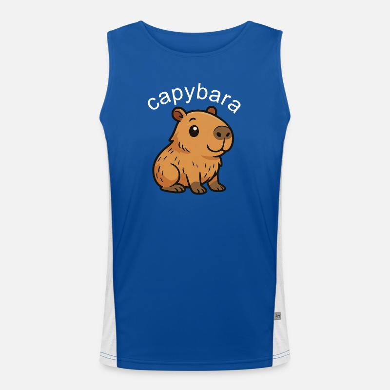 Süßes Cartoon Capybara, süß und chillig Funktionelles Kontrast-Tank Top für Männer 