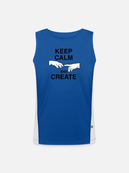 Keep calm and create - Men's Functional Contrast Tank Top - royal/white
