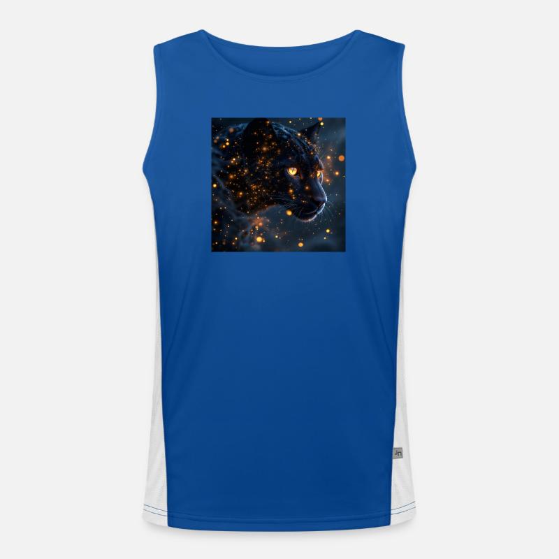 Power Animal Black Guepard Men's Functional Contrast Tank Top 