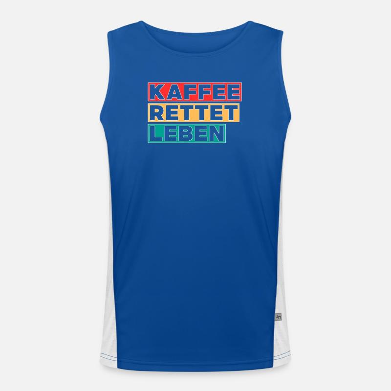 Kaffee rettet Leben Funktionelles Kontrast-Tank Top für Männer 