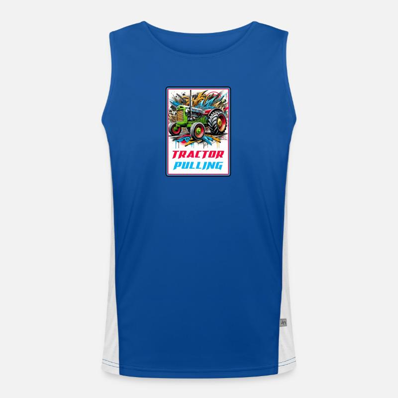 Tractor Pulling Power - Men's Functional Contrast Tank Top  - royal/white