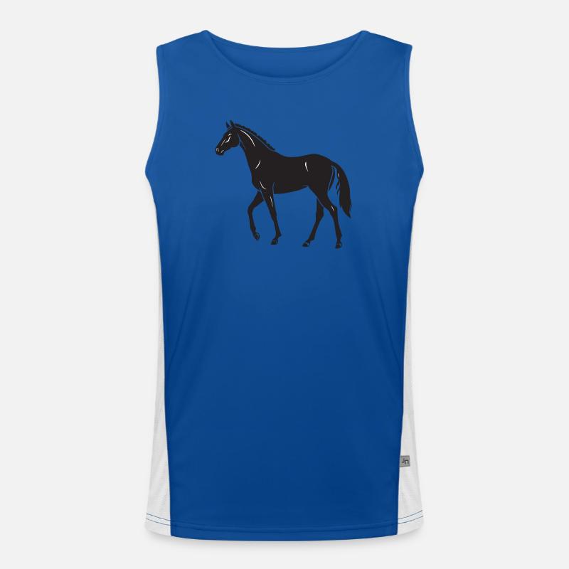 Conception élégante de la silhouette du cheval noir Débardeur respirant contrasté Homme 