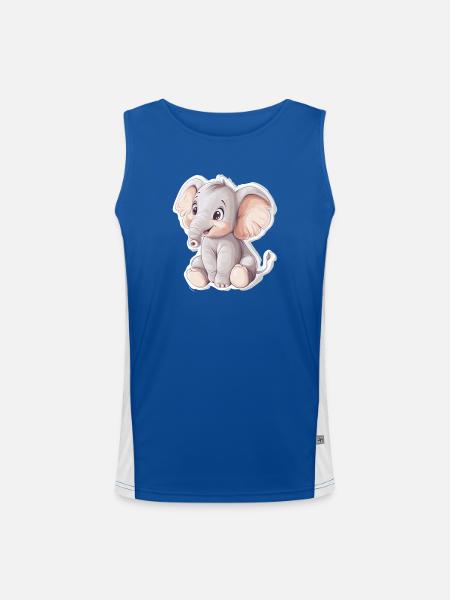 Éléphant - Débardeur respirant contrasté Homme  - bleu/blanc