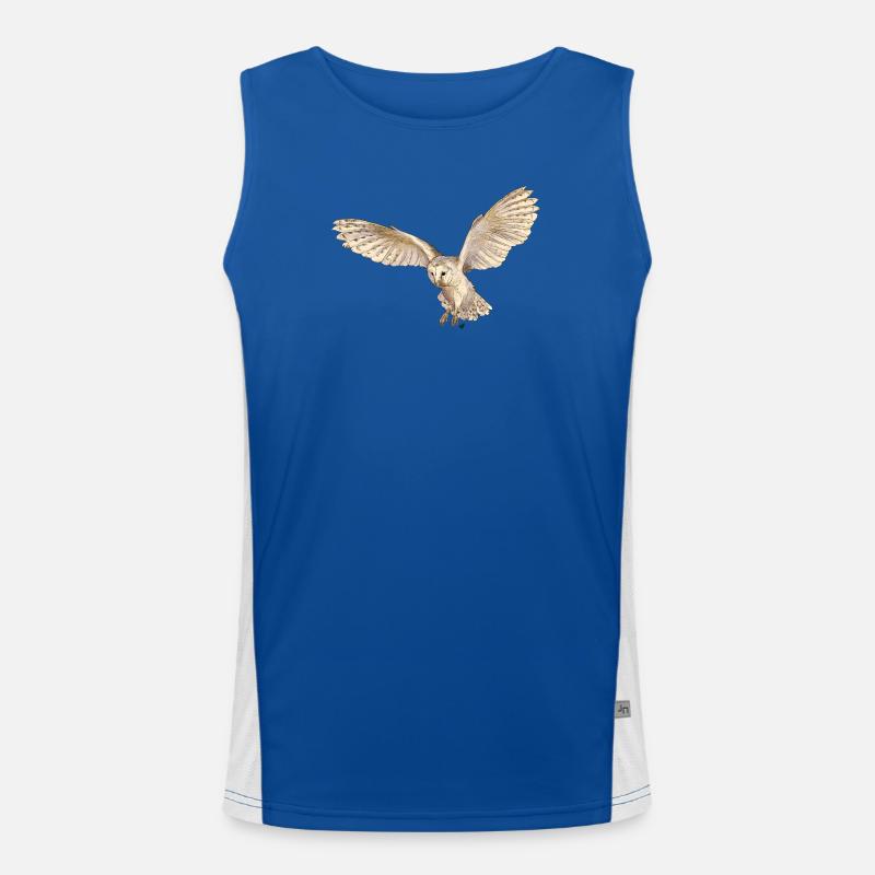 Wunderschöne Schleiereule im Flug Funktionelles Kontrast-Tank Top für Männer 