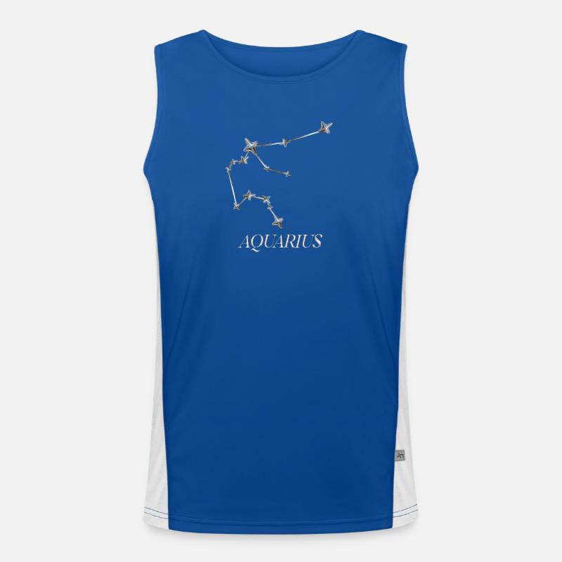 Constellation du Verseau – Constellation minimale d’argent Débardeur respirant contrasté Homme 