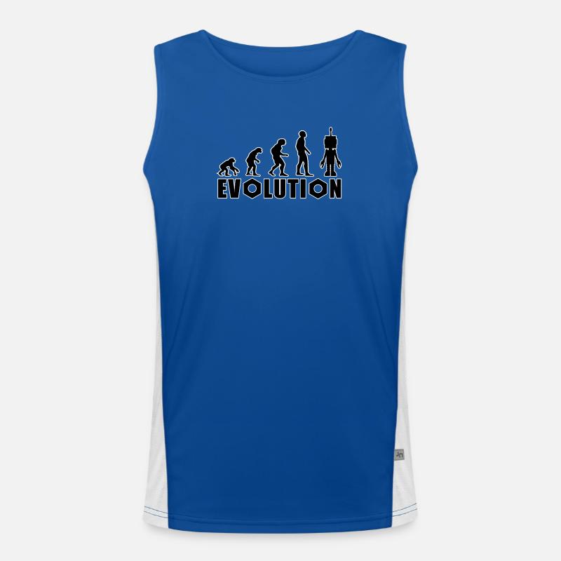 Evolution from human to android - Men's Functional Contrast Tank Top  - royal/white
