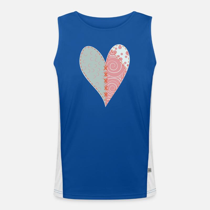 Patchwork Herz Nr. 3 Funktionelles Kontrast-Tank Top für Männer 