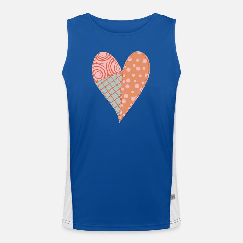 Patchwork Herz Nr. 4 Funktionelles Kontrast-Tank Top für Männer 