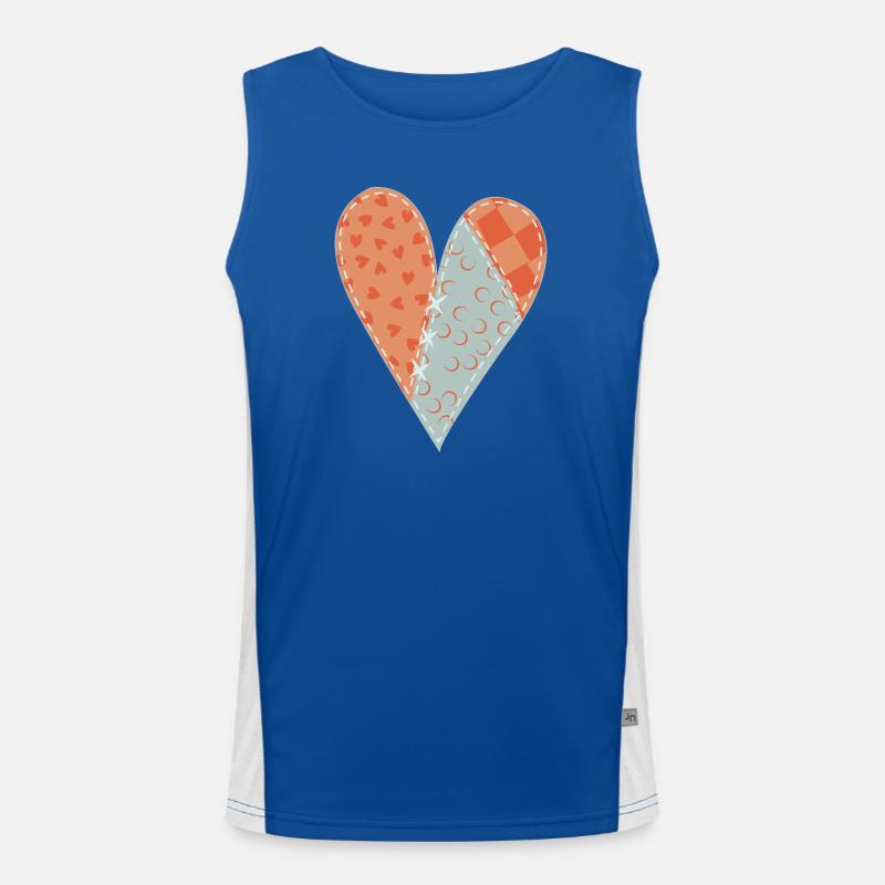Patchwork Herz Nr. 12 Funktionelles Kontrast-Tank Top für Männer 