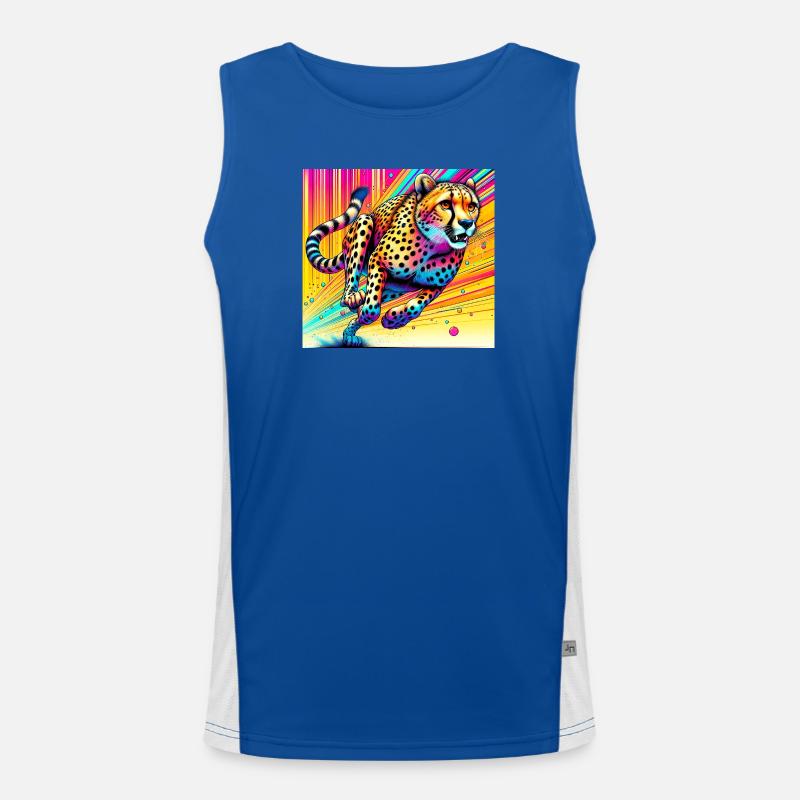 Gepard Funktionelles Kontrast-Tank Top für Männer 