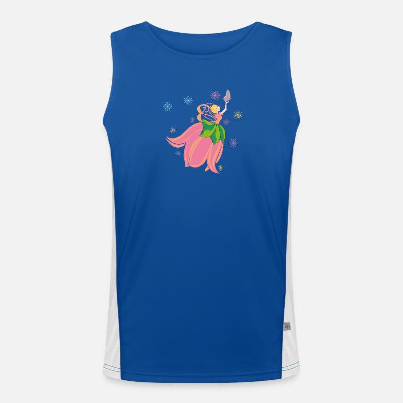 Fabuleuse fée des fleurs avec papillon Débardeur respirant contrasté Homme 