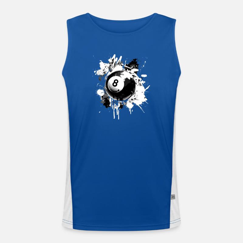 Creative Billiard 8-Ball Design Men's Functional Contrast Tank Top 